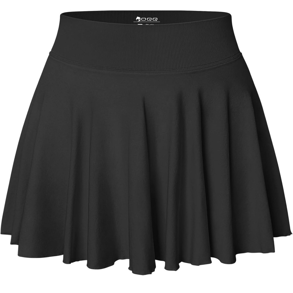 Black Mini Athleisure Skirt with built in shorts & pockets!